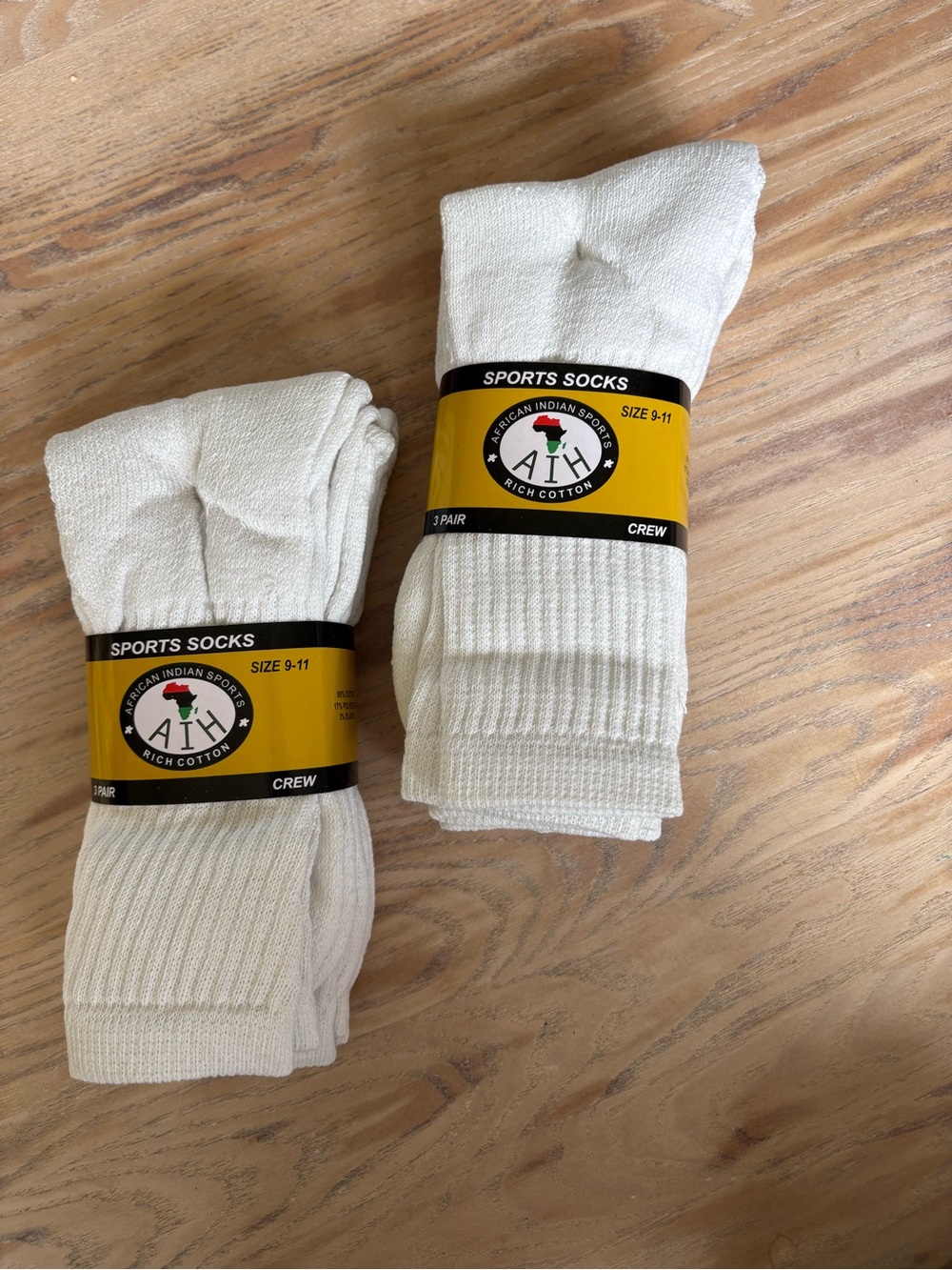Men’s Crew Sports Socks - White (6 pair)